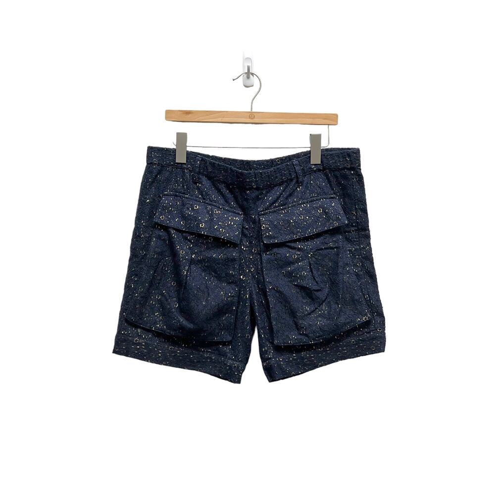Anthropologie Sachin + Babi Ankasa Blue‎ Gold Metallic Shorts Womens Size 6